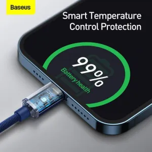 Kábel USB-C do Lightning Baseus Crystal, 20W, 1,2m (niebieski) 030328