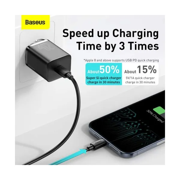Baseus Super Si Quick Charger 1C 20W - čierna