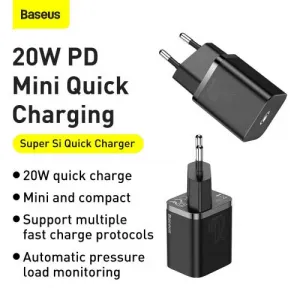 Baseus Super Si Quick Charger 1C 20W - čierna