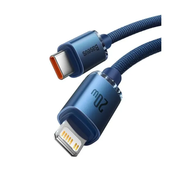 Kábel USB-C do Lightning Baseus Crystal, 20W, 1,2m (niebieski) 030328