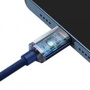 Kábel USB-C do Lightning Baseus Crystal, 20W, 1,2m (niebieski) 030328