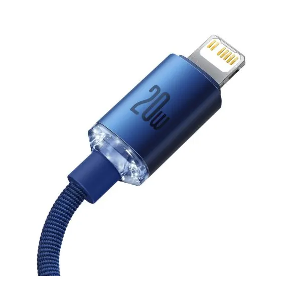 Kábel USB-C do Lightning Baseus Crystal, 20W, 1,2m (niebieski) 030328