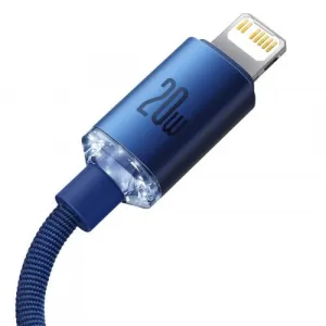 Kábel USB-C do Lightning Baseus Crystal, 20W, 1,2m (niebieski) 030328