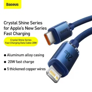 Kábel USB-C do Lightning Baseus Crystal, 20W, 1,2m (niebieski) 030328