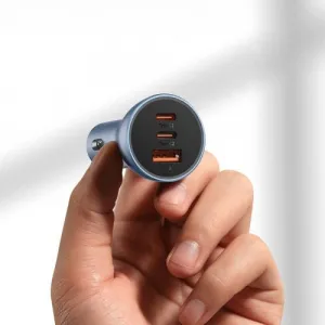 Baseus Golden Contactor Pro nabíjačka do auta, 2x USB-C, 1x USB, 65W
