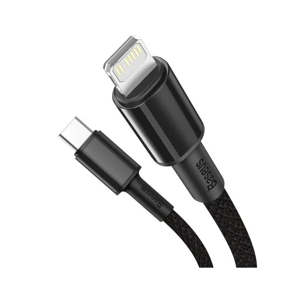 Kábel USB-C do Lightning Baseus High Density Braided, 20W, 5A, PD, 2m (černý) 024642