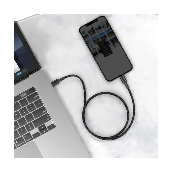 Kábel USB-C do Lightning Baseus High Density Braided, 20W, 5A, PD, 2m (černý) 024642