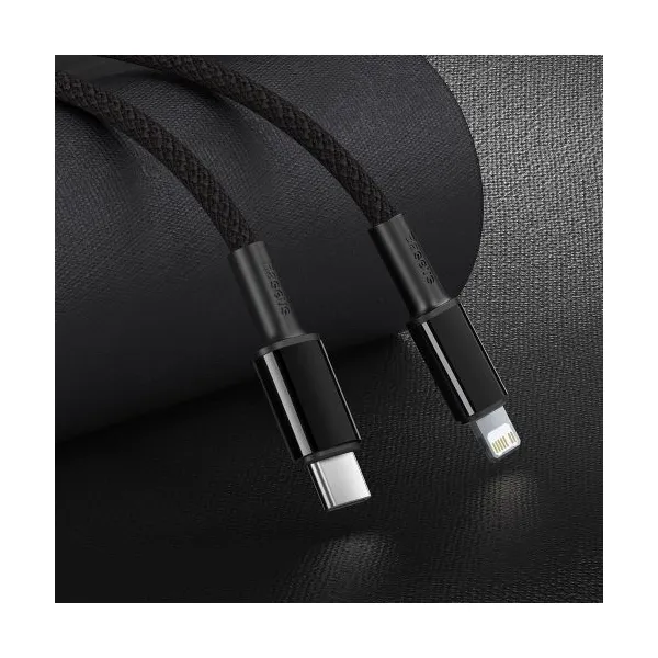 Kábel USB-C do Lightning Baseus High Density Braided, 20W, 5A, PD, 2m (černý) 024642