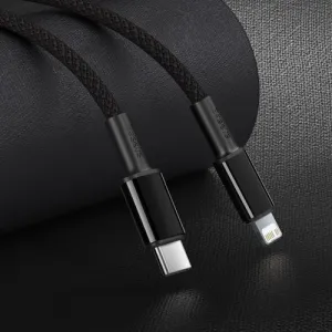 Kábel USB-C do Lightning Baseus High Density Braided, 20W, 5A, PD, 2m (černý) 024642