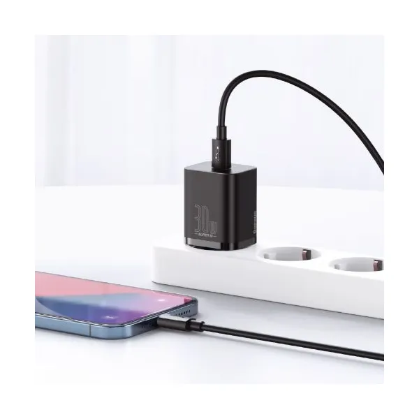 Baseus Super Si Quick Charger 1C 30W nástenná nabíjačka (čierna) 027581