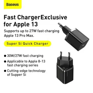 Baseus Super Si Quick Charger 1C 30W nástenná nabíjačka (čierna) 027581