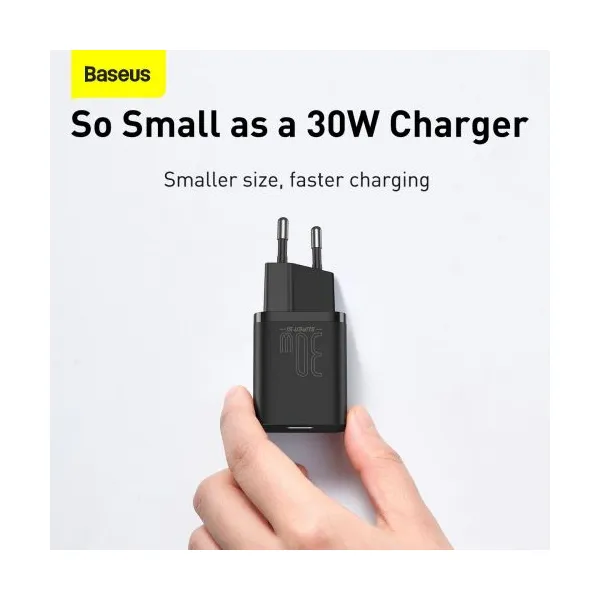 Baseus Super Si Quick Charger 1C 30W nástenná nabíjačka (čierna) 027581