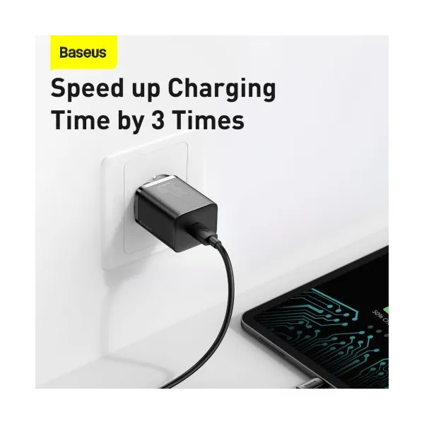 Baseus Super Si Quick Charger 1C 30W nástenná nabíjačka (čierna) 027581
