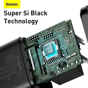 Baseus Super Si Quick Charger 1C 30W nástenná nabíjačka (čierna) 027581