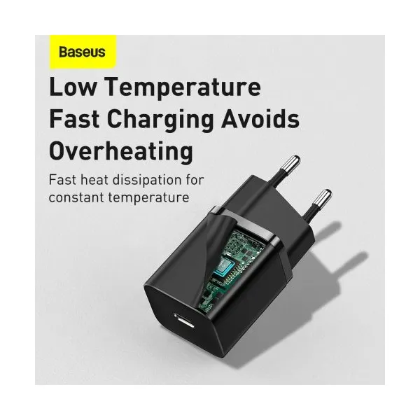 Baseus Super Si Quick Charger 1C 30W nástenná nabíjačka (čierna) 027581