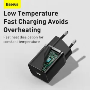 Baseus Super Si Quick Charger 1C 30W nástenná nabíjačka (čierna) 027581