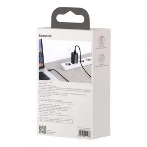 Baseus GaN2 Lite nástenná nabíjačka, USB + USB-C, 65 W, EÚ (čierna) 026517