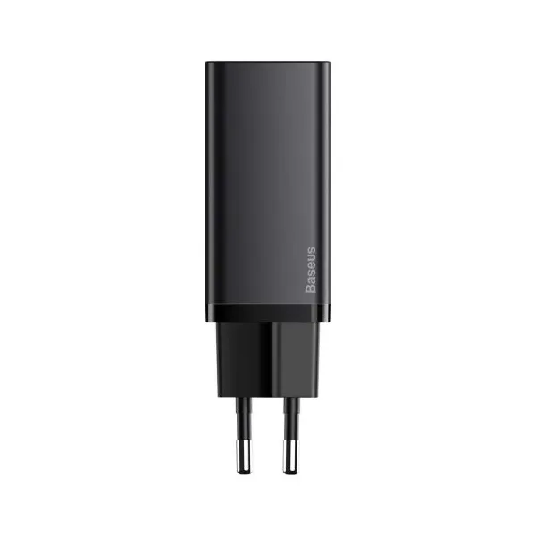Baseus GaN2 Lite nástenná nabíjačka, USB + USB-C, 65 W, EÚ (čierna) 026517