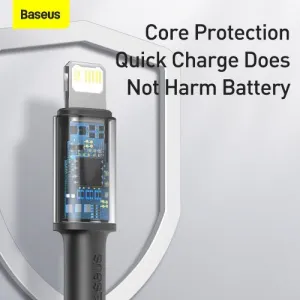 Kábel USB-C do Lightning Baseus High Density Braided, 20W, 5A, PD, 2m (černý) 024642