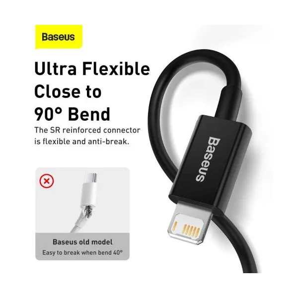 Kábel USB-Lightning Baseus Superior Series, 2,4 A, 2 m (čierny) 026621
