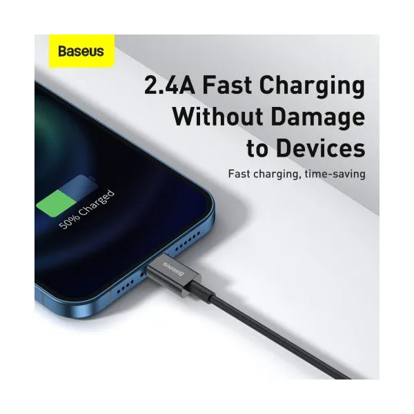 Kábel USB-Lightning Baseus Superior Series, 2,4 A, 2 m (čierny) 026621