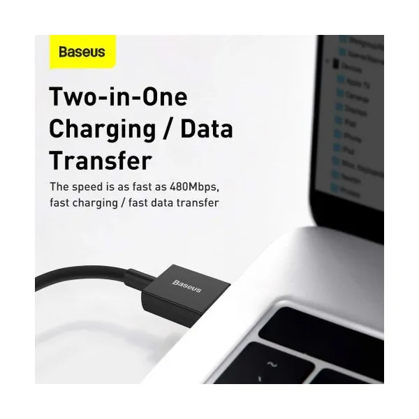 Kábel USB-Lightning Baseus Superior Series, 2,4 A, 2 m (čierny) 026621