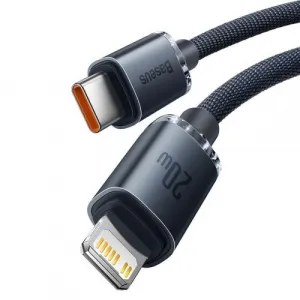 Baseus Crystal Shine Series USB-C/Lightning 20W 2m nabíjací/dátový kábel, čierny