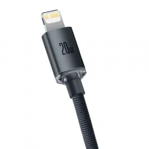 Baseus Crystal Shine Series USB-C/Lightning 20W 2m nabíjací/dátový kábel, čierny