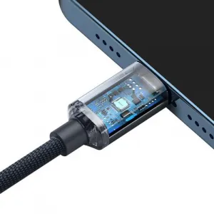 Baseus Crystal Shine Series USB-C/Lightning 20W 2m nabíjací/dátový kábel, čierny