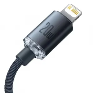 Baseus Crystal Shine Series USB-C/Lightning 20W 2m nabíjací/dátový kábel, čierny