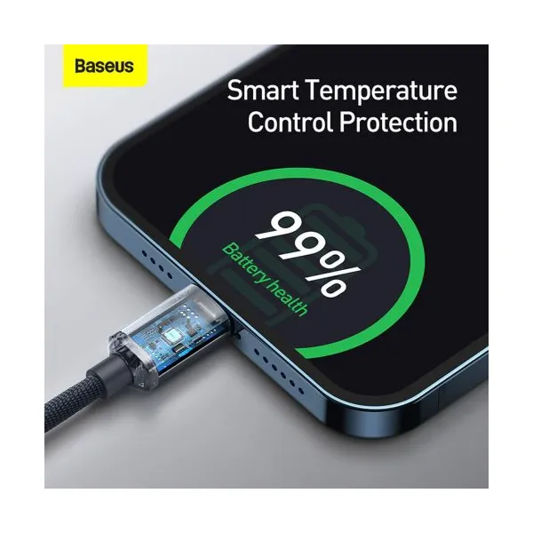 Baseus Crystal Shine Series USB-C/Lightning 20W 2m nabíjací/dátový kábel, čierny