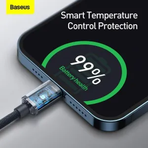 Baseus Crystal Shine Series USB-C/Lightning 20W 2m nabíjací/dátový kábel, čierny
