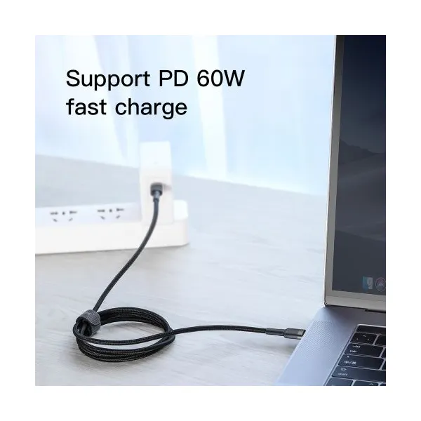 Nabíjací/dátový kábel Baseus Cafule Series USB-C na USB-C PD2.0 60W Flash 2m, sivo-čierna