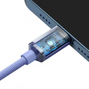 Kábel Baseus Crystal Shine USB-C na Lightning, 20 W, PD, 1,2 m (fialový) 030329