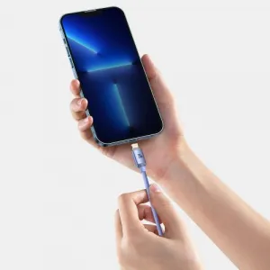 Kábel Baseus Crystal Shine USB-C na Lightning, 20 W, PD, 1,2 m (fialový) 030329