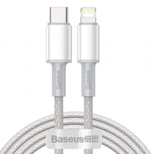 Kábel USB-C do Lightning Baseus High Density Braided, 20W, PD, 2m (biały) 024643
