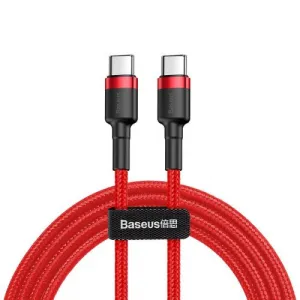 Nabíjací/dátový kábel Baseus Cafule Series USB-C na USB-C PD2.0 60W Blesk 1m, červený
