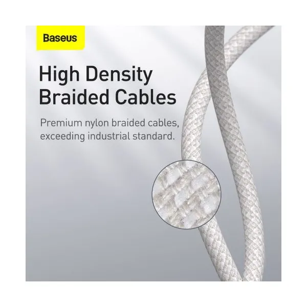 Kábel USB-C do Lightning Baseus High Density Braided, 20W, PD, 2m (biały) 024643