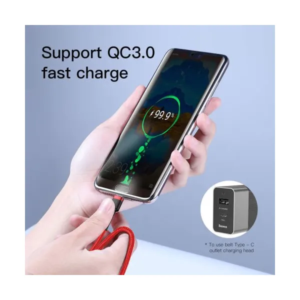 Nabíjací/dátový kábel Baseus Cafule Series USB-C na USB-C PD2.0 60W Blesk 1m, červený
