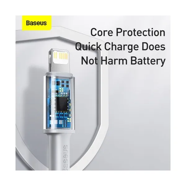 Kábel USB-C do Lightning Baseus High Density Braided, 20W, PD, 2m (biały) 024643