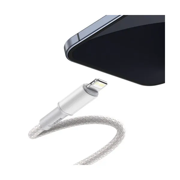 Kábel USB-C do Lightning Baseus High Density Braided, 20W, PD, 2m (biały) 024643