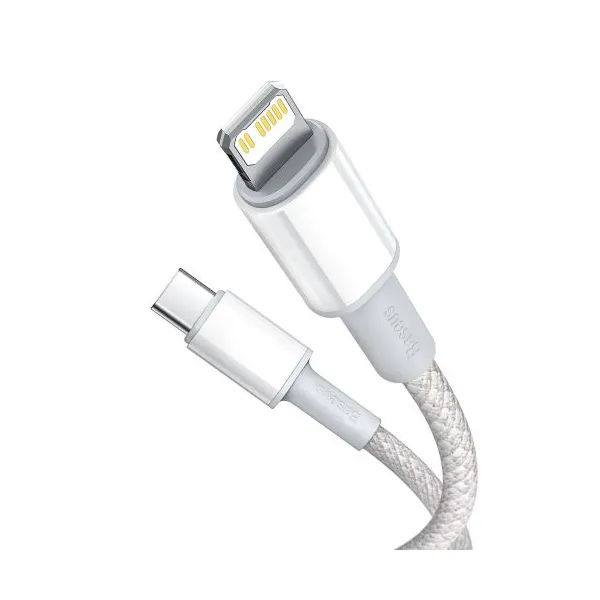 Kábel USB-C do Lightning Baseus High Density Braided, 20W, PD, 2m (biały) 024643