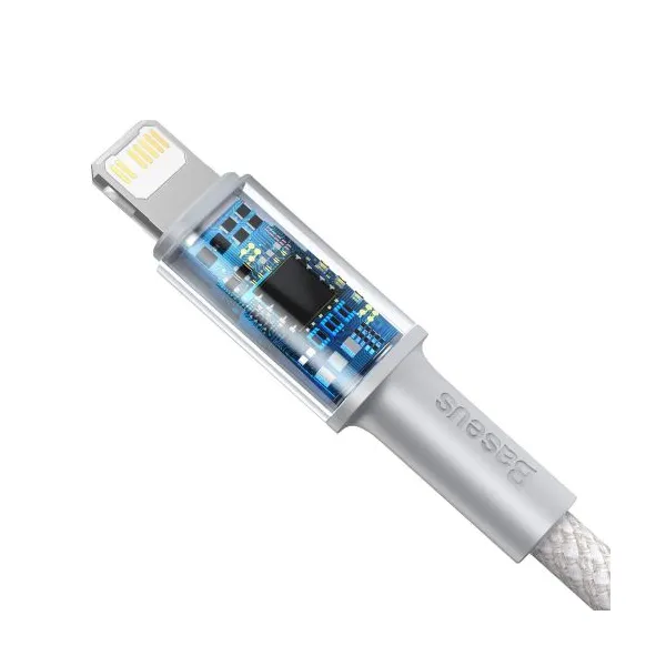 Kábel USB-C do Lightning Baseus High Density Braided, 20W, PD, 2m (biały) 024643