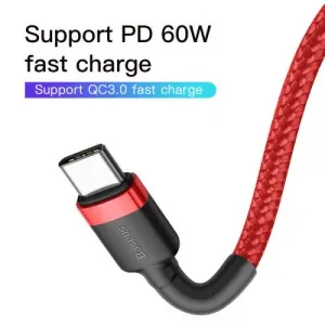 Nabíjací/dátový kábel Baseus Cafule Series USB-C na USB-C PD2.0 60W Blesk 1m, červený