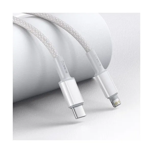 Kábel USB-C do Lightning Baseus High Density Braided, 20W, PD, 2m (biały) 024643