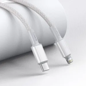 Kábel USB-C do Lightning Baseus High Density Braided, 20W, PD, 2m (biały) 024643