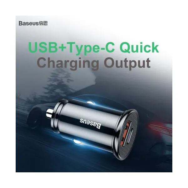 Baseus Circular PD QC4.0+ 5A 30W autonabíjačka (čierna) 017491