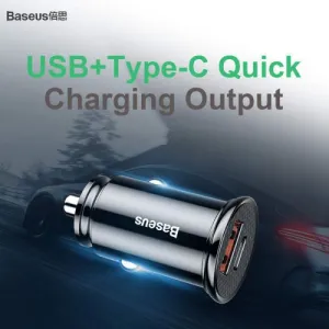 Baseus Circular PD QC4.0+ 5A 30W autonabíjačka (čierna) 017491
