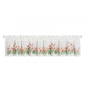 ArtFir Záclona STELLA P | biela s tulipánmi 150 x 30 cm