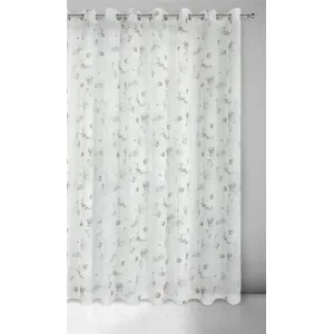 ArtFir Záclona BESSY K | sivé kvety 350 x 250 cm